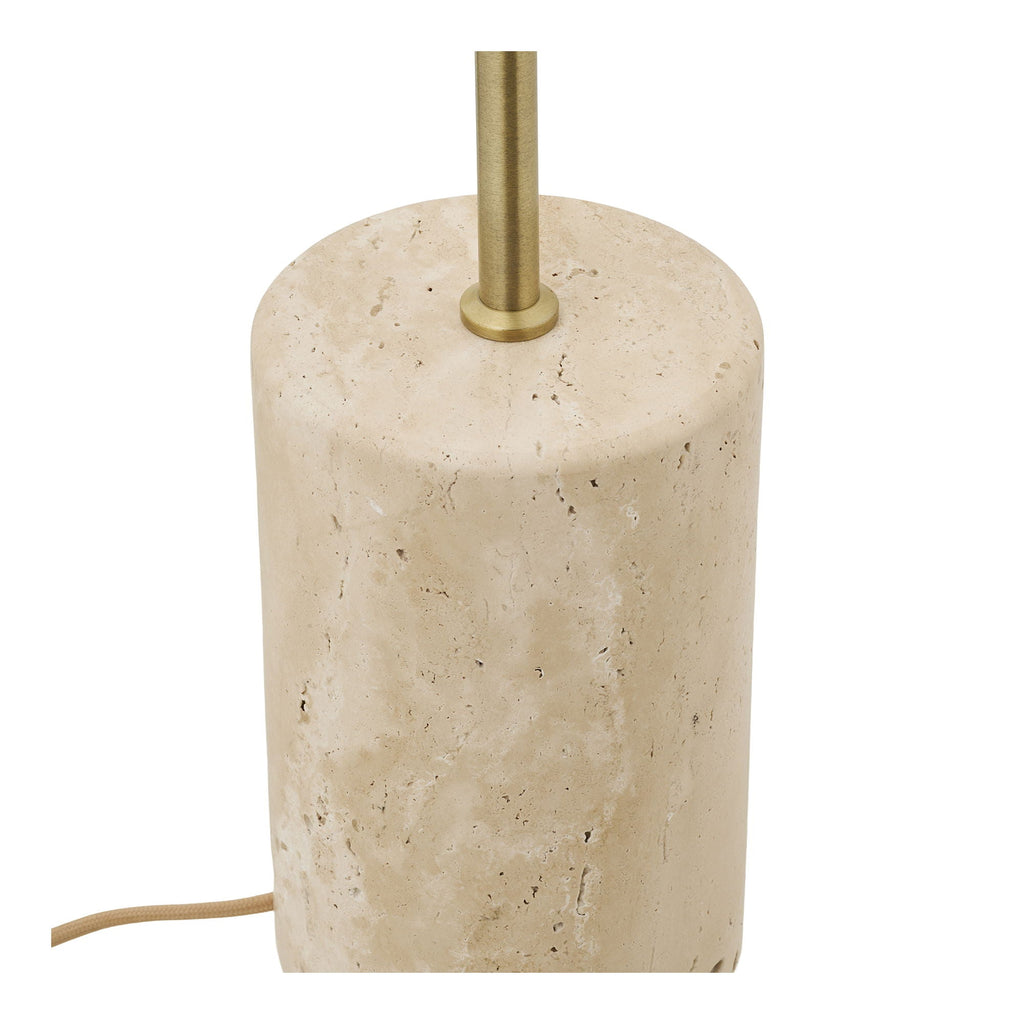 Lampe sur pied en métal doré et base en pierre crème H155 cm