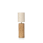 Lampe à poser en papier mâché boue H30 cm avec abat-jour beige