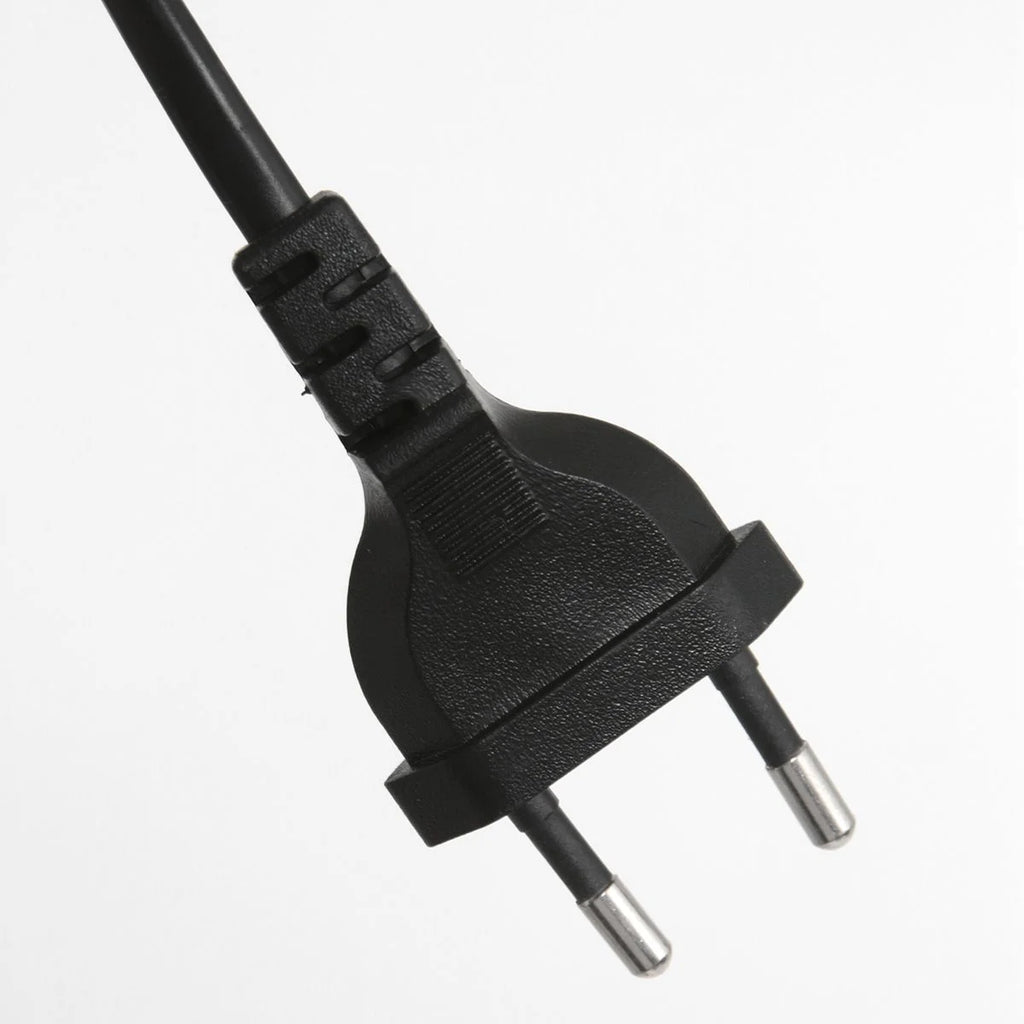 Prise électrique à deux broches noire pour lampe sur pied en bois et métal