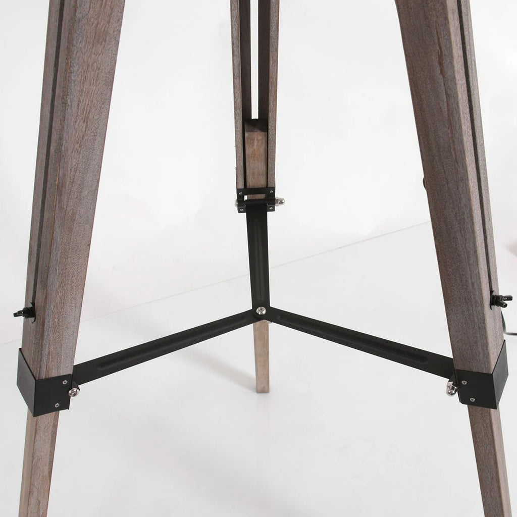 Base tripode en bois avec supports métalliques pour Lampe sur pied H170 cm
