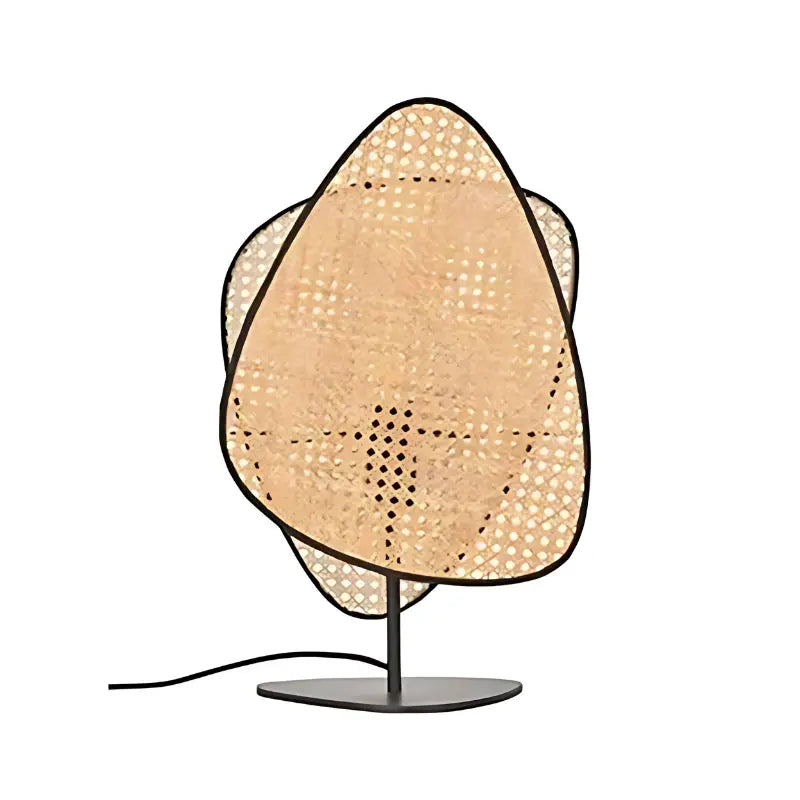 Lampe rotin design fond blanc