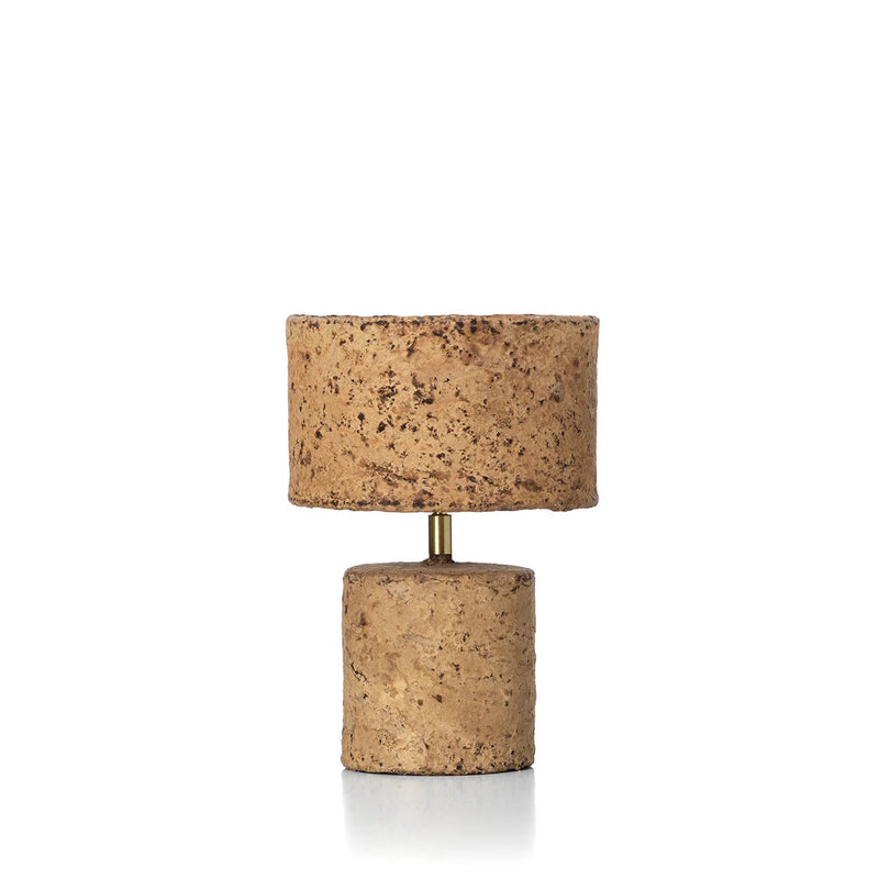Lampe de table en papier-mâché beige, lumière douce pour chambre