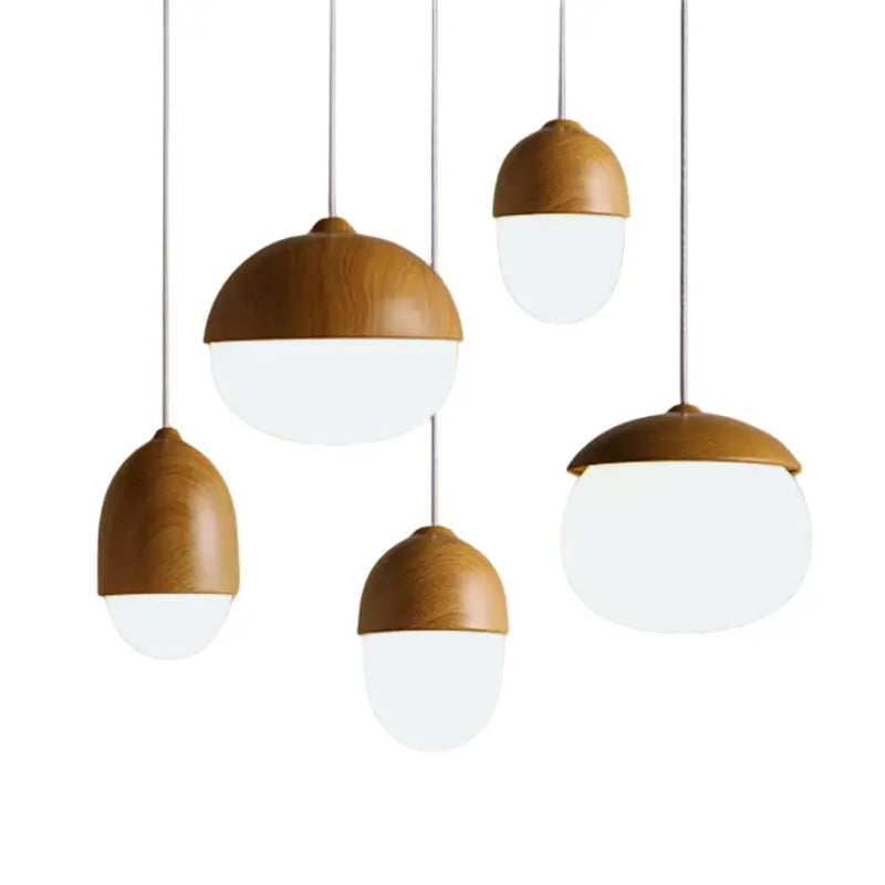 Luminaire suspension bois design