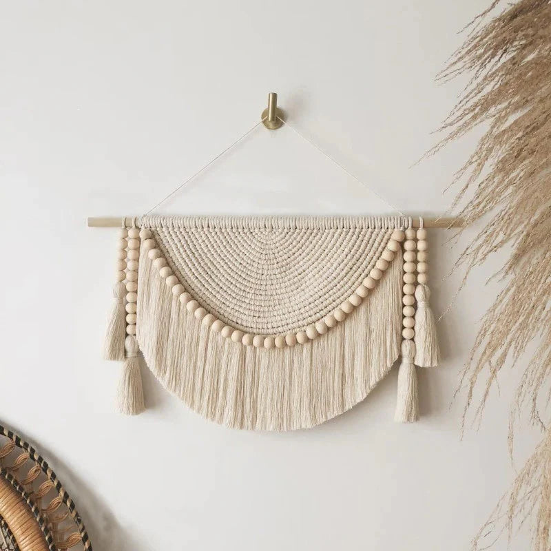 Macramé avec perles en situation