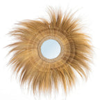 Miroir en herbe séchée naturel 90 cm forme profonde