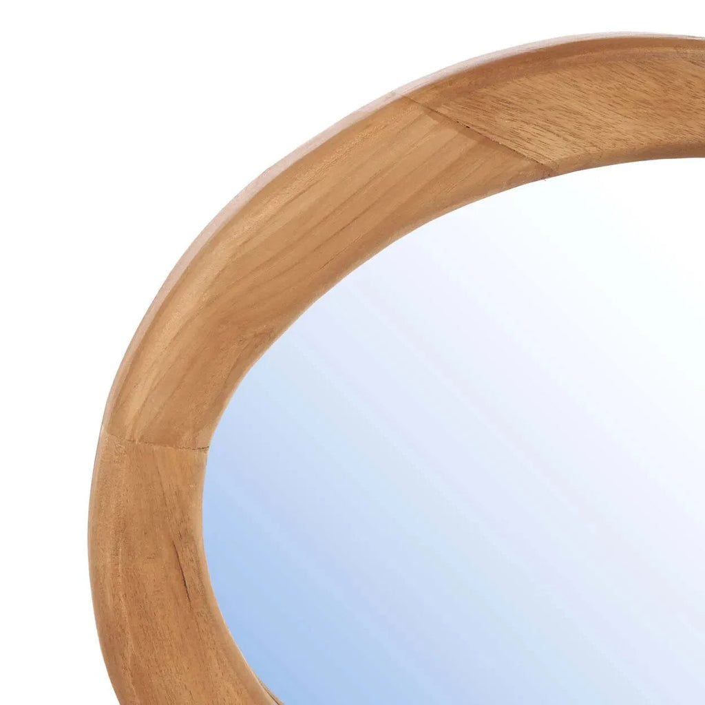 Miroir mural asymétrique en bois de teck naturel – 40x60 cm