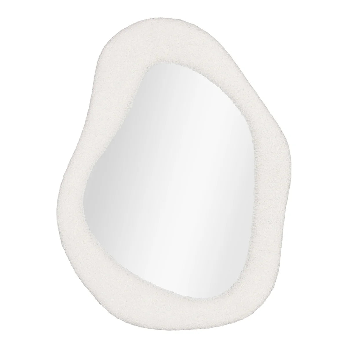 Miroir mural organique cadre bouclé écru en verre 46x61 cm
