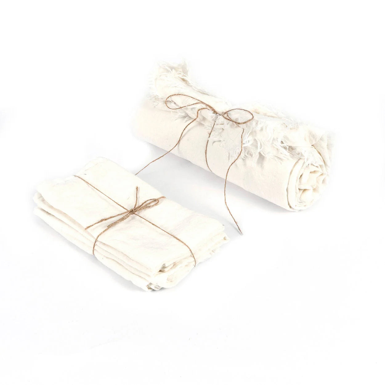 Nappe en lin blanc carré - 150x150 cm