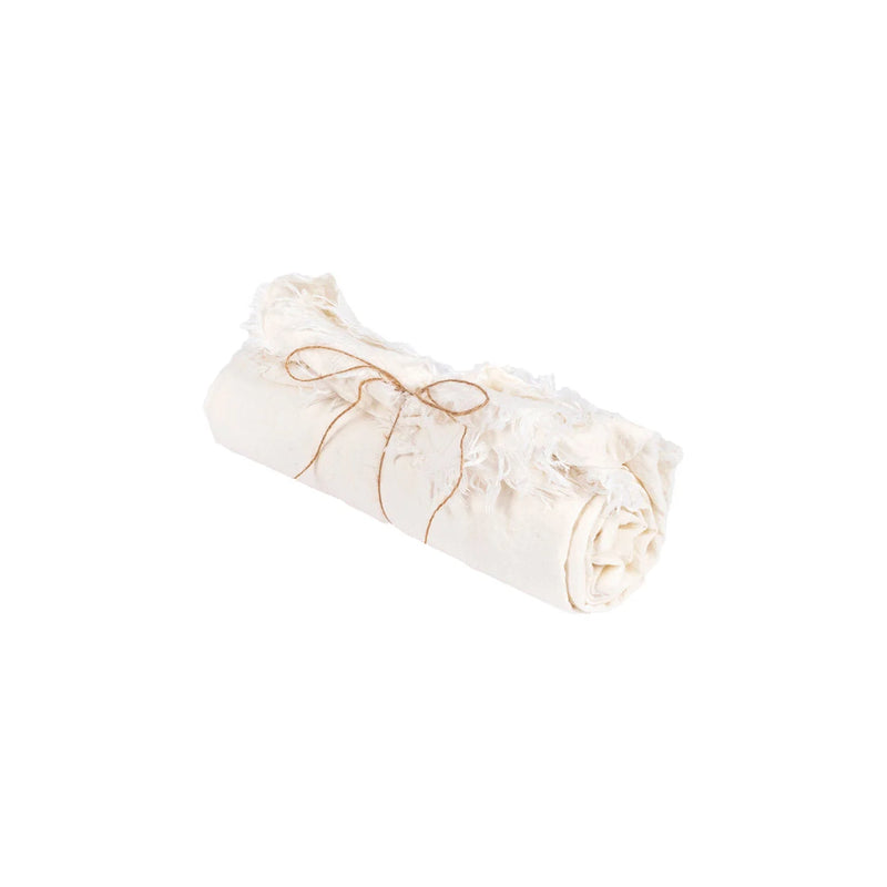 Nappe en lin blanc carré - 150x150 cm