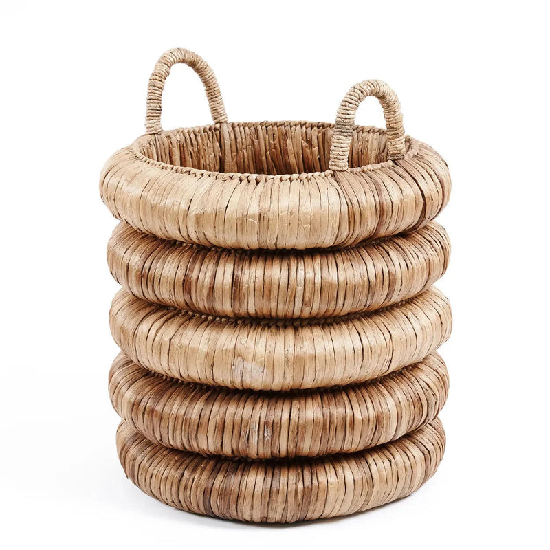 Panier en jacinthe d'eau naturel avec poignées 66 cm