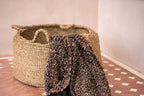 Panier rond en herbe marine naturel avec poignées torsadées – Ø45 cm