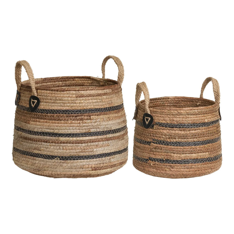 Paniers en feuilles de bananier naturel Ø30 cm – Lot de 2