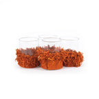 Photophore en velours cylindrique – Rouille à franges – H11 cm