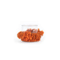 Photophore en verre frangé orange rouille velours