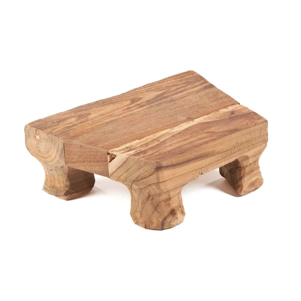 Plateau en bois de teck naturel 30x20 cm rectangulaire