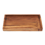 Plateau en teck rectangulaire en bois naturel avec rebords de 25x15 cm