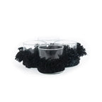 Porte-bougie en velours noir – Cylindrique et texturé