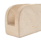 Porte-serviettes de table en pierre naturelle beige texturée forme arche courbe minimaliste