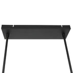 Canopy de plafond rectangulaire noir avec deux câbles de suspension dorés pour Suspension 3 abat-jour tissu noir intérieur doré 140x30 cm