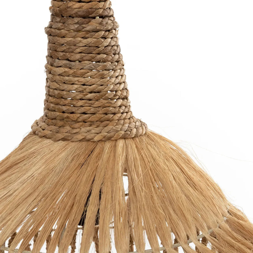 Suspension conique en abaca tressé – Naturel – H70 cm