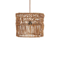Suspension cylindrique en feuilles de bananier tressé naturel – Ø30 cm