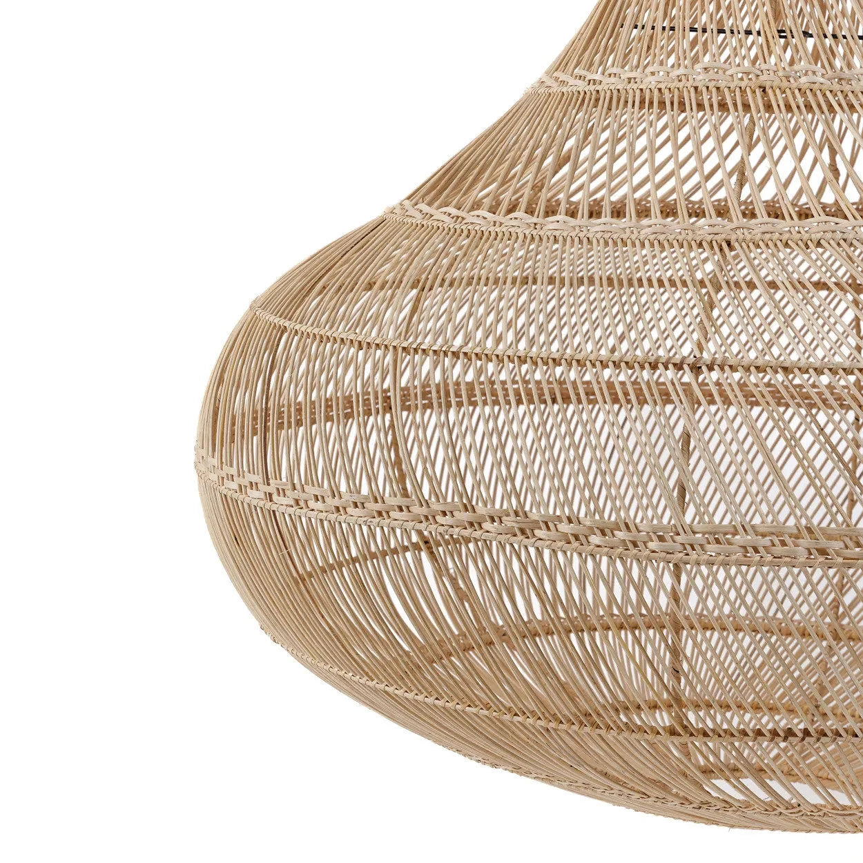 Suspension goutte XL en rotin naturel 110 cm