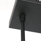 Canopée de plafond noire en carré avec tige de suspension en métal noir pour luminaire
