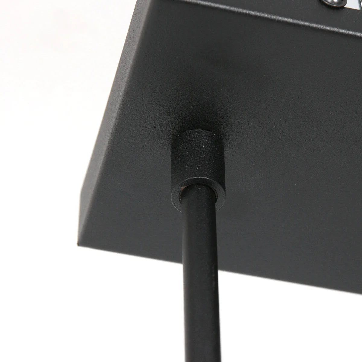 Canopée de plafond noire en carré avec tige de suspension en métal noir pour luminaire