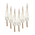 Six porte-plantes en macramé en corde pour plantes suspension en lot de 6