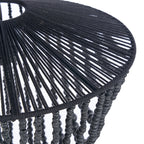 Abat-jour en corde noire tissée avec perles effet cascade Ø47 cm