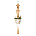 Support de plante en macramé orange avec plante en pot suspendue décoration intérieure
