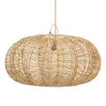 Suspension en rotin naturel forme lanterne ajourée en bambou tressé Ø65 cm