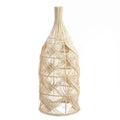 Suspension en rotin naturel tressé forme bouteille ondulée – H70 cm