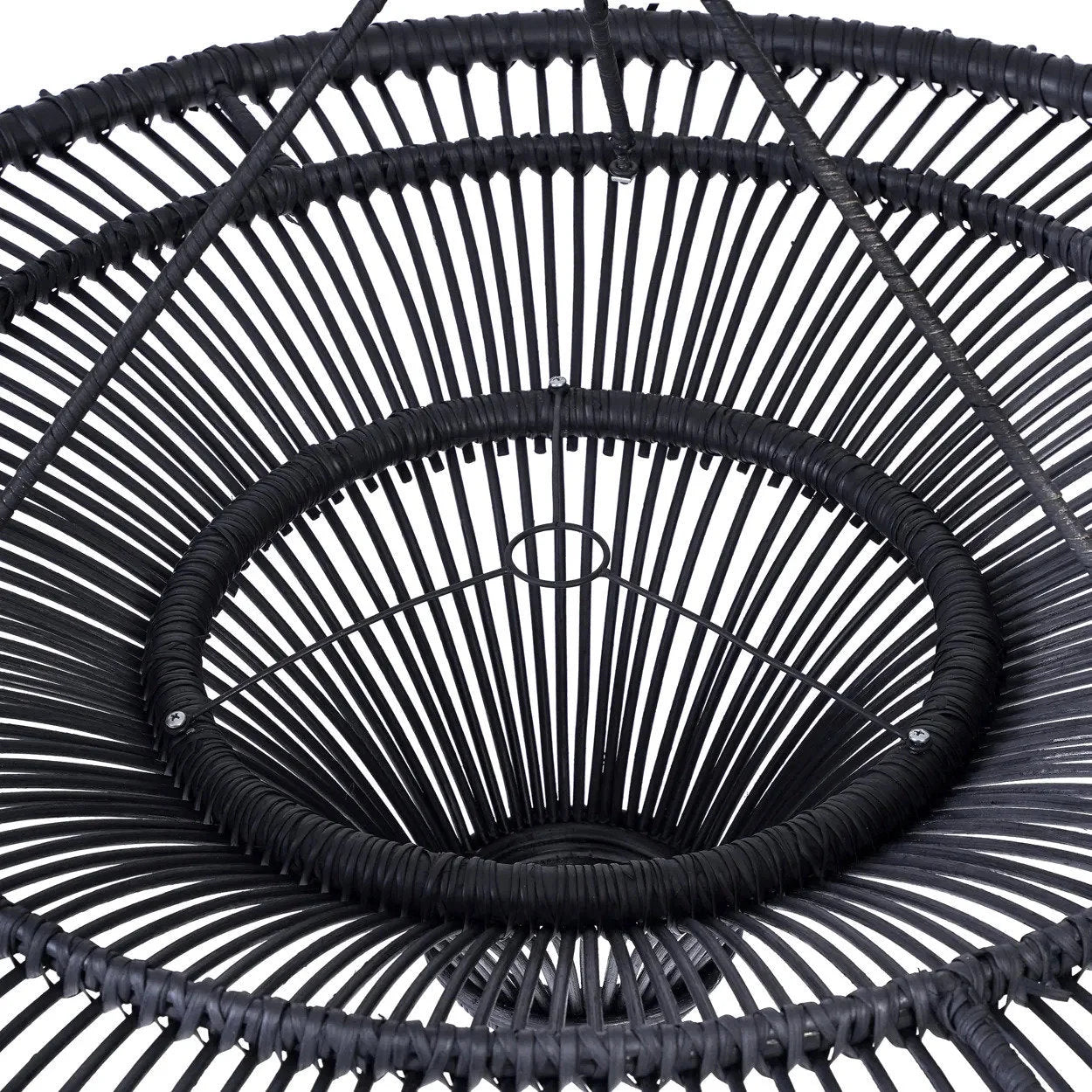 Suspension rotin noir - Ø60 cm
