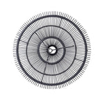 Suspension rotin noir XL 110 cm plafonnier rond design