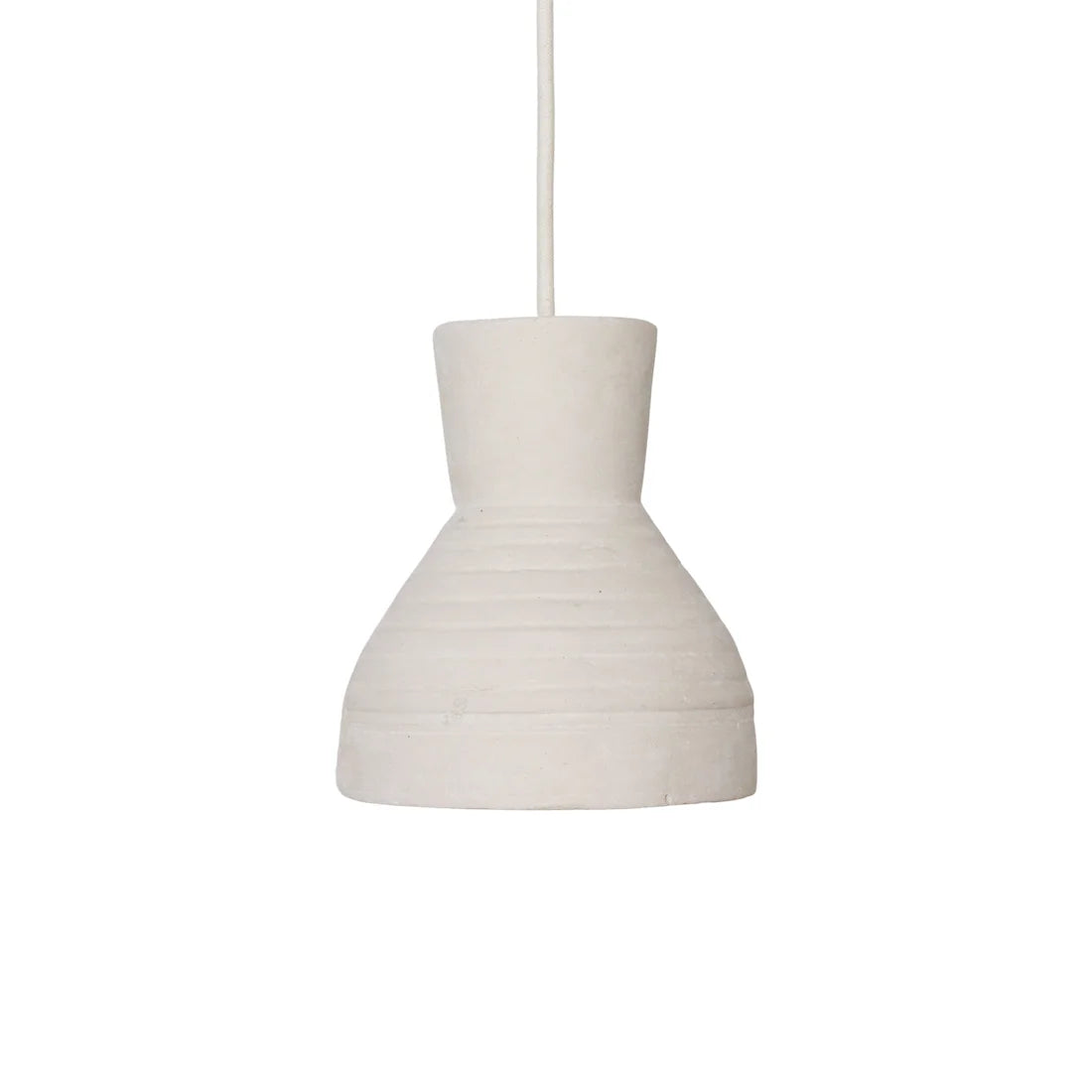 Suspension sablier texturée blanc cassé 15x17 cm minimaliste blanche