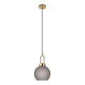 Suspension sphérique en verre fumé mat et laiton doré – Ø20 cm