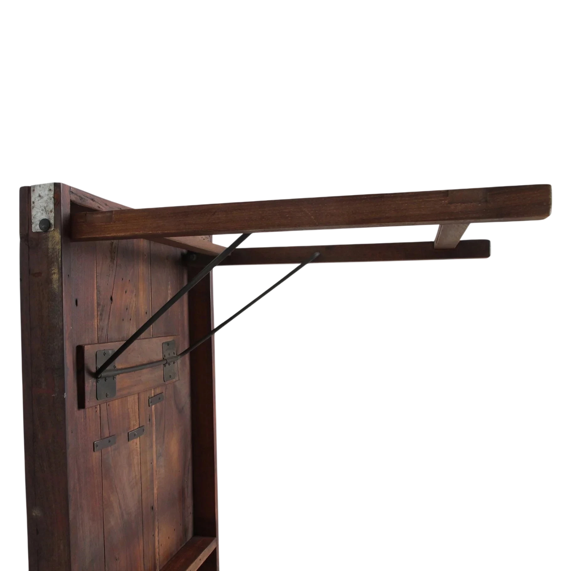 Table à manger rustique en bois recyclé brun et métal vintage 165x75 cm