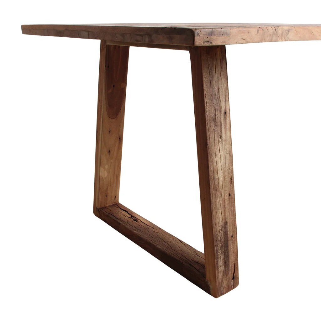Table à manger rustique en teck recyclé FSC, 200x90 cm, pieds massifs