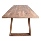 Table à manger en teck recyclé 240x90 cm, fini rustique vieilli
