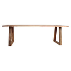 Table à manger en teck recyclé 240x90 cm pieds trapézoïdaux