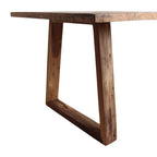 Table à manger en teck recyclé 240x90 cm avec pieds trapézoïdaux rustiques