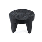 Table basse en bois de suar noir forme organique – 61x61 cm