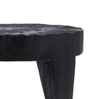 Table basse en bois de suar noir forme organique – 61x61 cm