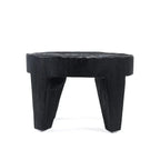 Table basse en bois de suar noir forme organique – 61x61 cm
