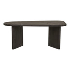 Table basse ovale en bois foncé à pieds pleins 100x50 cm