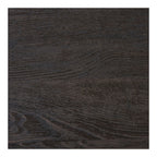 Table basse ovale en bois foncé grainé, pieds noirs texturés 60x120 cm