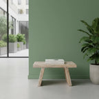 Banc en bois de manguier naturel sculpté, 40x25 cm, finition claire A-frame
