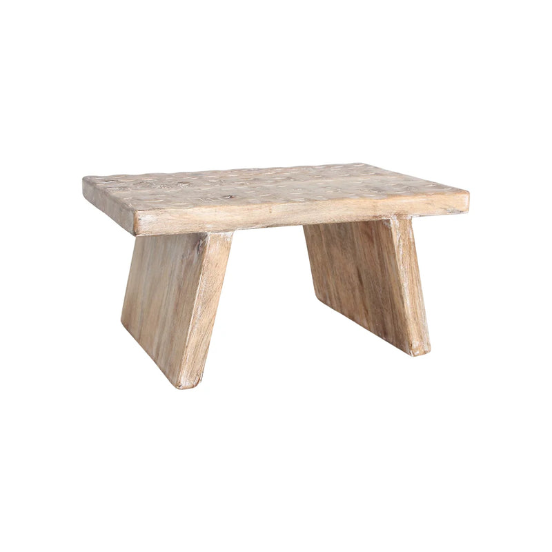 Table basse rectangulaire en bois de manguier naturel sculpté – 40x25 cm