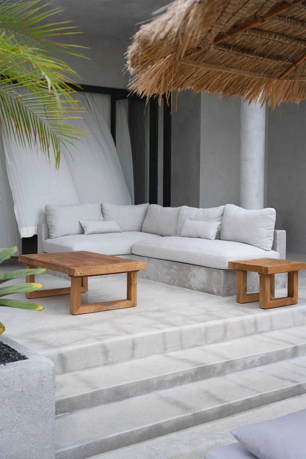 Table basse en teck recyclé naturel 110x70 cm